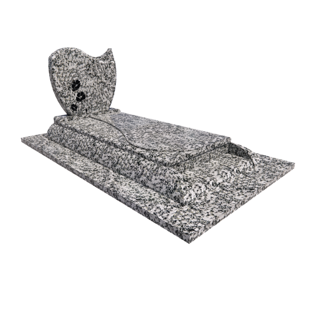 Monuments funéraires en granit personnalisé avec un motif fleur